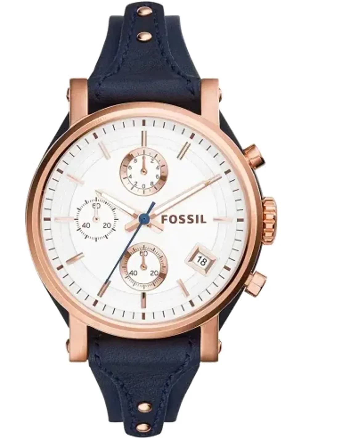Fossil Original Boyfriend ES3838 Women's Watch with Blue Leather Strap