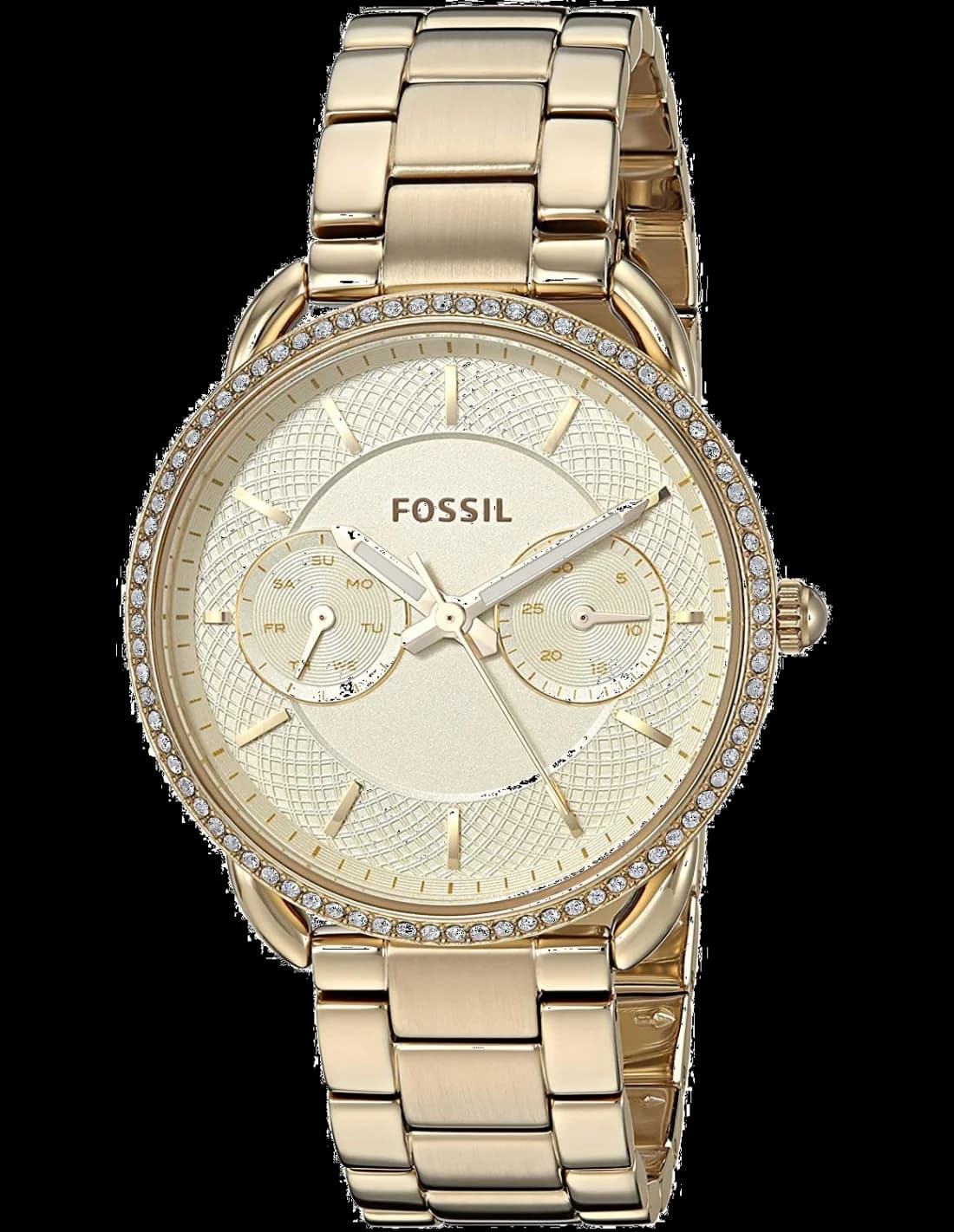Fossil ES4263 montre femme, cadran doré, bracelet acier jaune