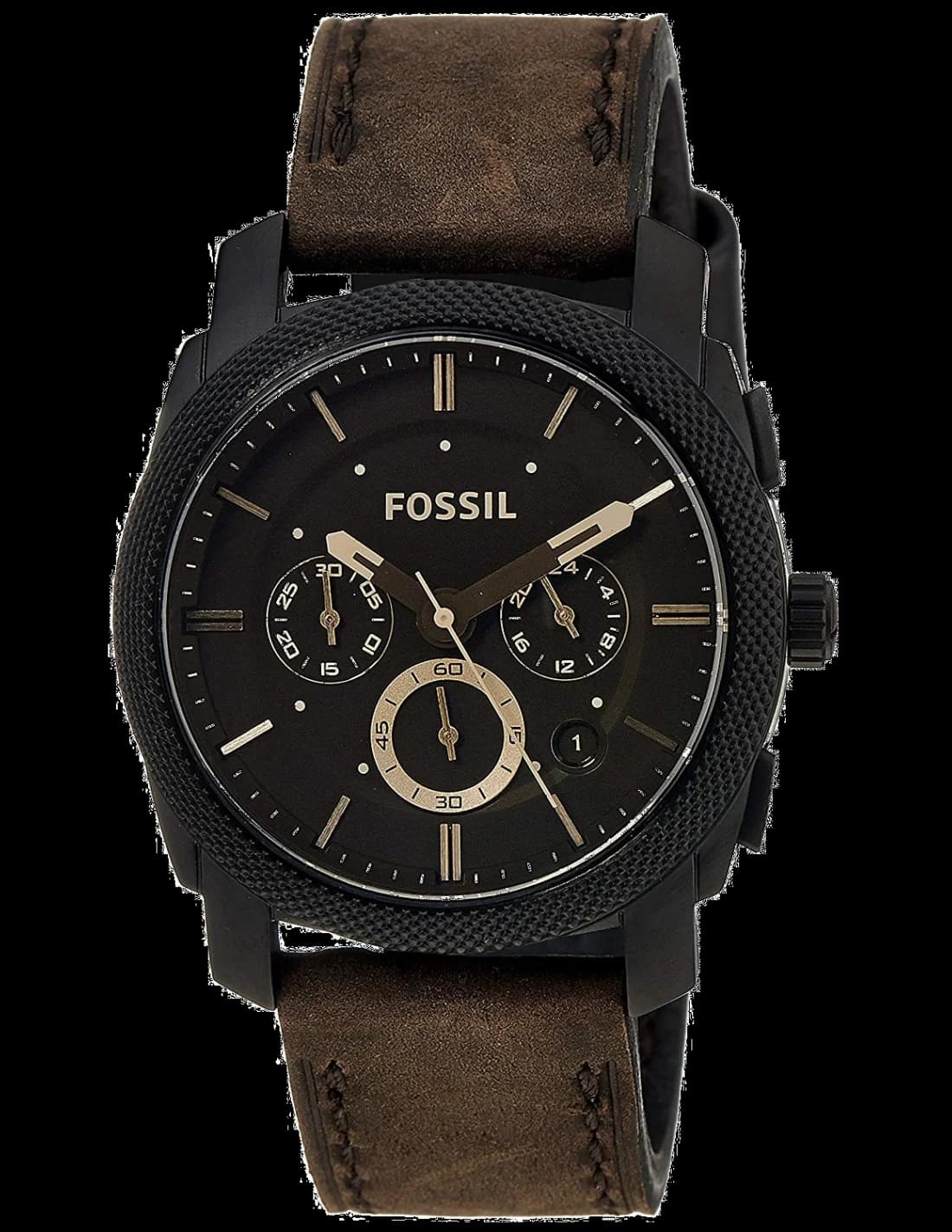 Fossil FS4656 montre homme, cadran marron et bracelet cuir marron