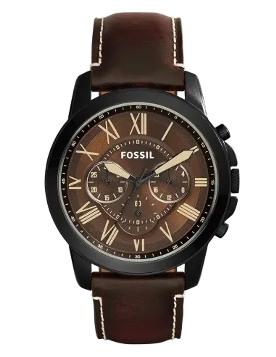 Fossil FS5088 Brown Watch with Leather Strap and Steel Case