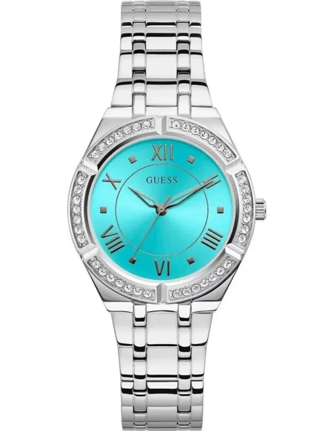 Montre Femme Guess Cosmo GW0033L7 bracelet acier argenté cadran turquoise