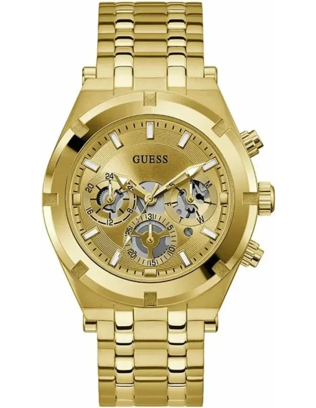 Guess GW0260G4 montre homme, cadran or multifonctions acier doré homme