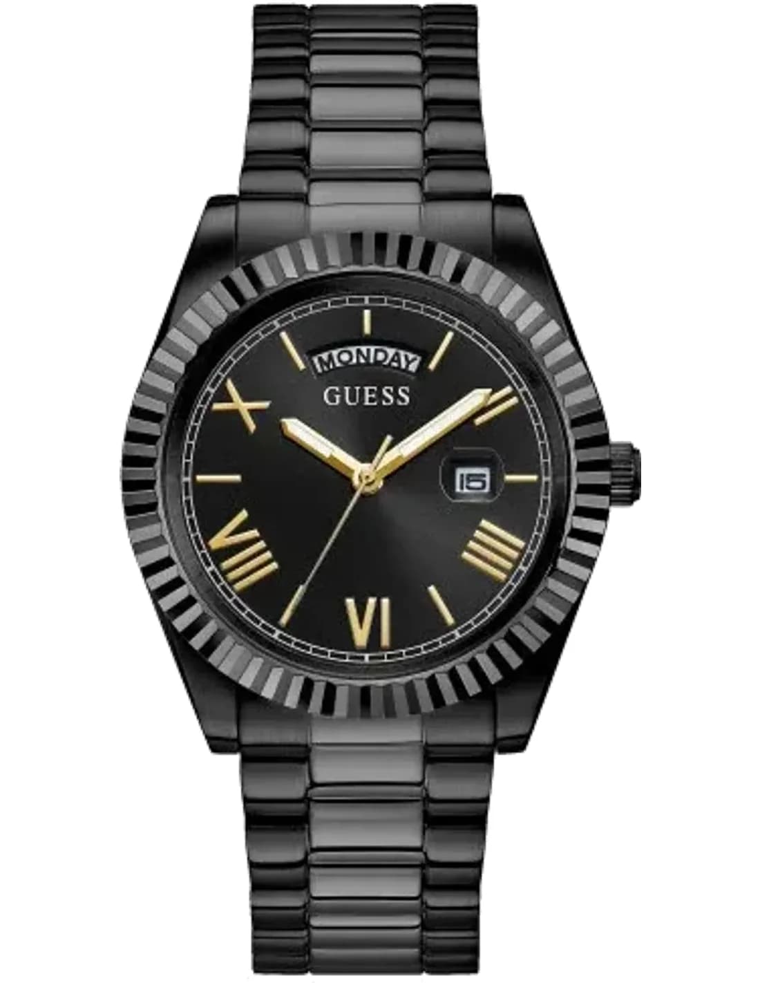 Guess GW0265G4 montre homme, noir avec bracelet en acier