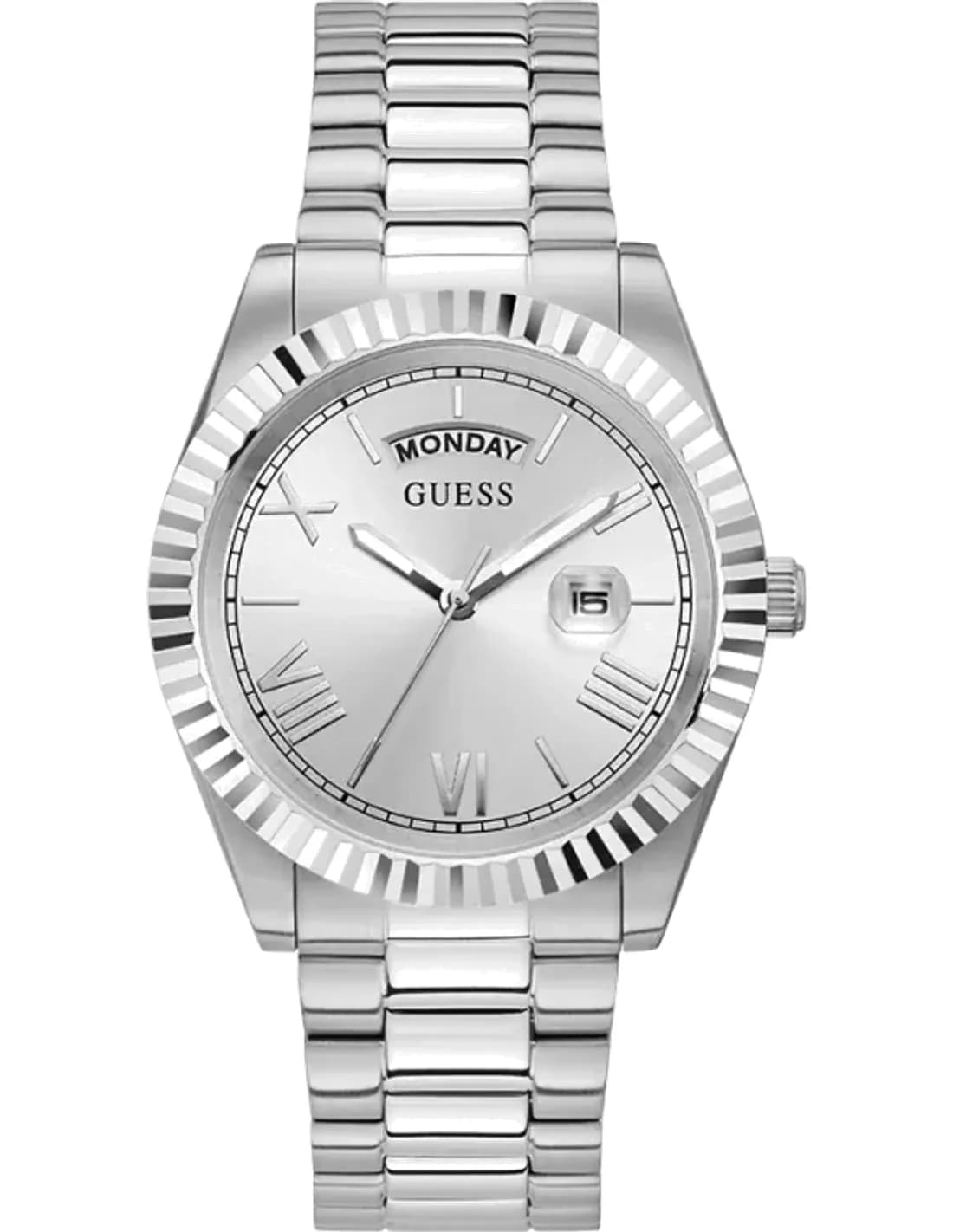 Guess GW0265G6 montre homme, cadran argent et bracelet acier
