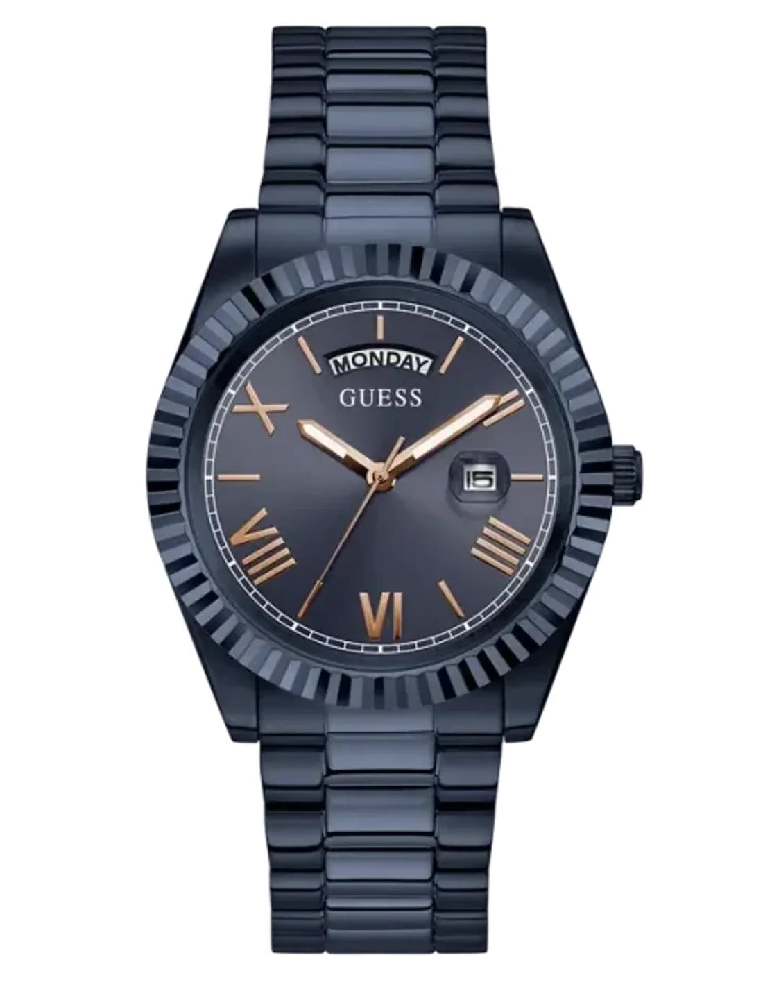 Guess GW0265G9 montre homme, bracelet acier, cadran bleu, style moderne