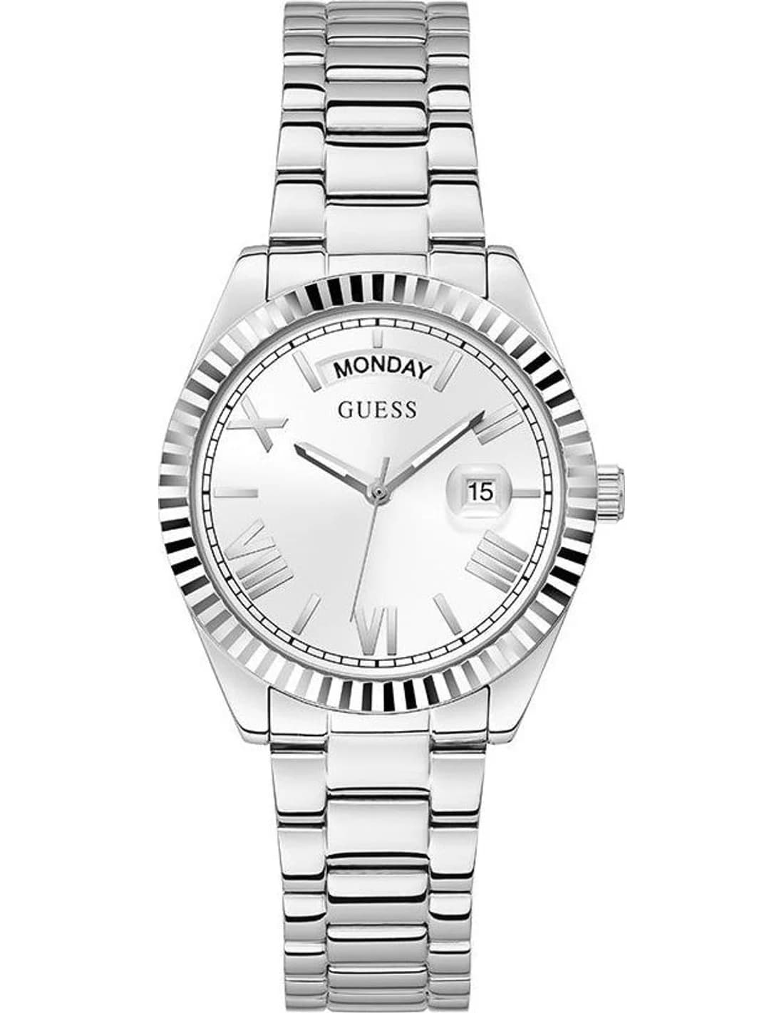 Guess GW0308L1 montre femme, au cadran argenté et bracelet acier