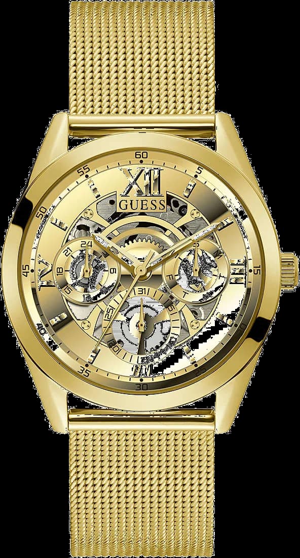 Guess GW0368G2 montre homme, cadran or et bracelet acier
