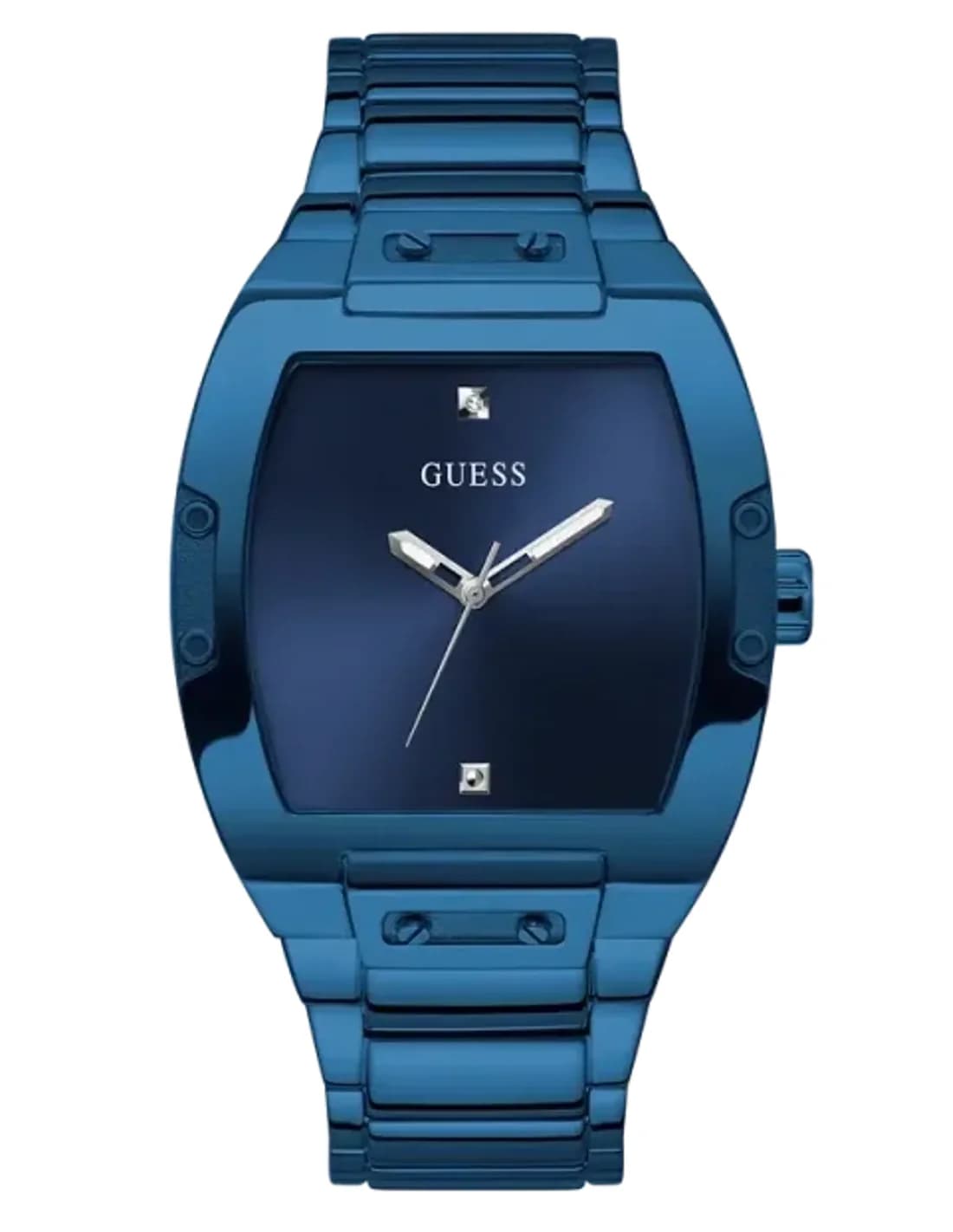 Guess GW0387G4 montre homme, bracelet acier bleu cadran bleu