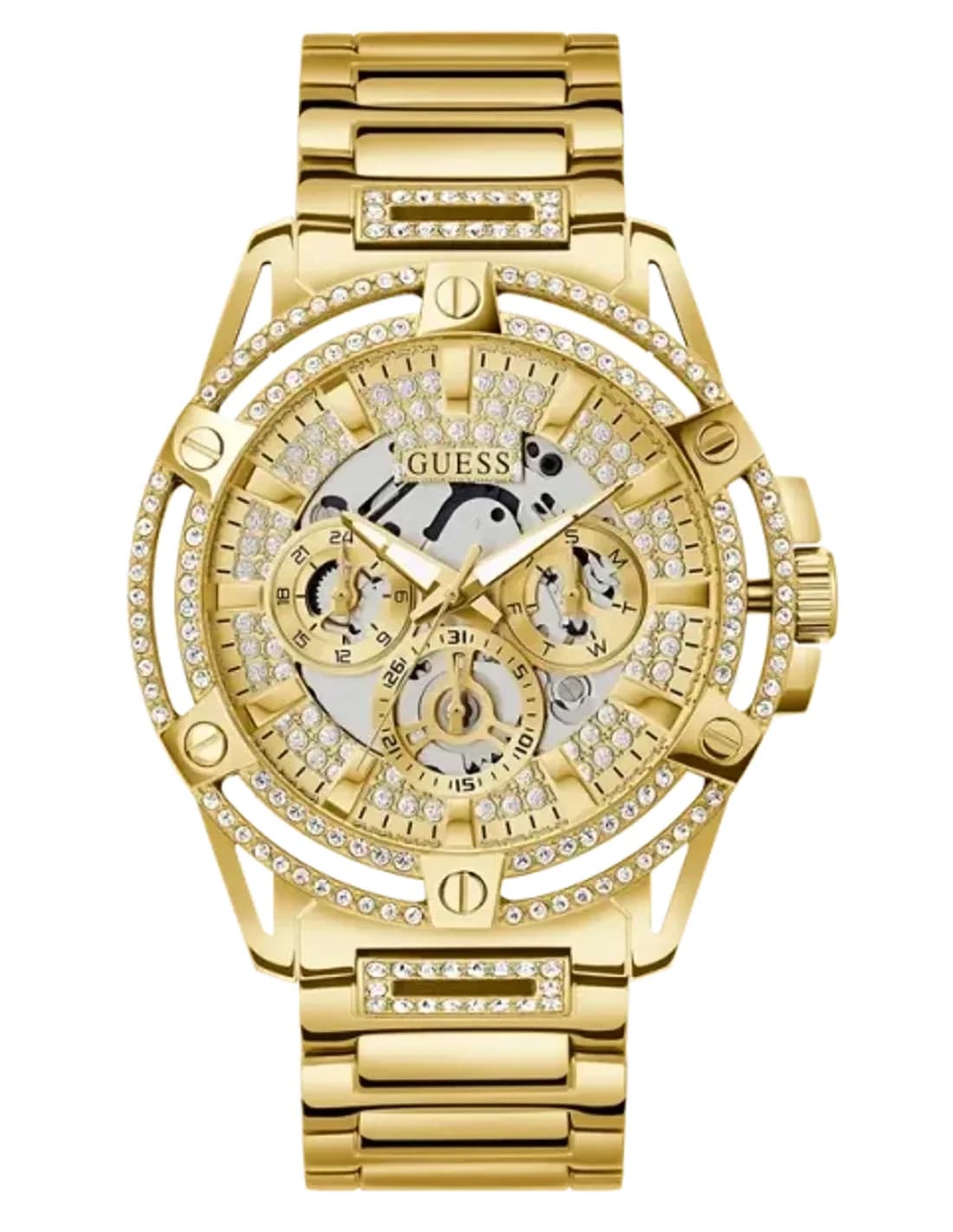Guess GW0497G2 montre homme, cadran or et bracelet acier