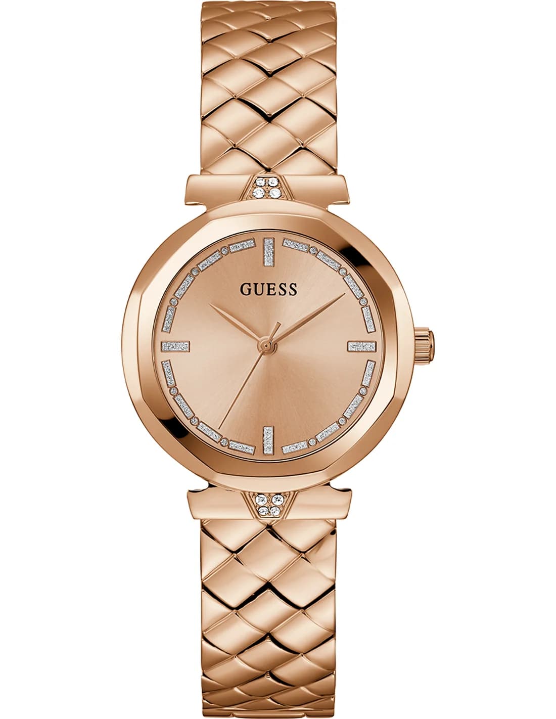Guess GW0613L3 montre femme, cadran rose et bracelet acier raffinée