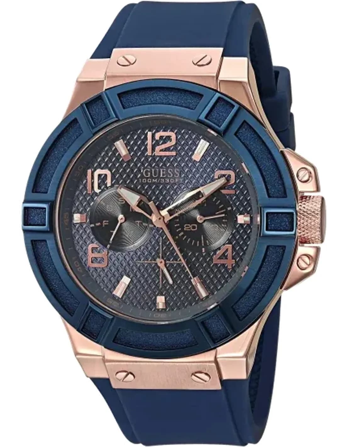 Guess Men's Watch Rigor W0247G3 Blue Silicone Strap