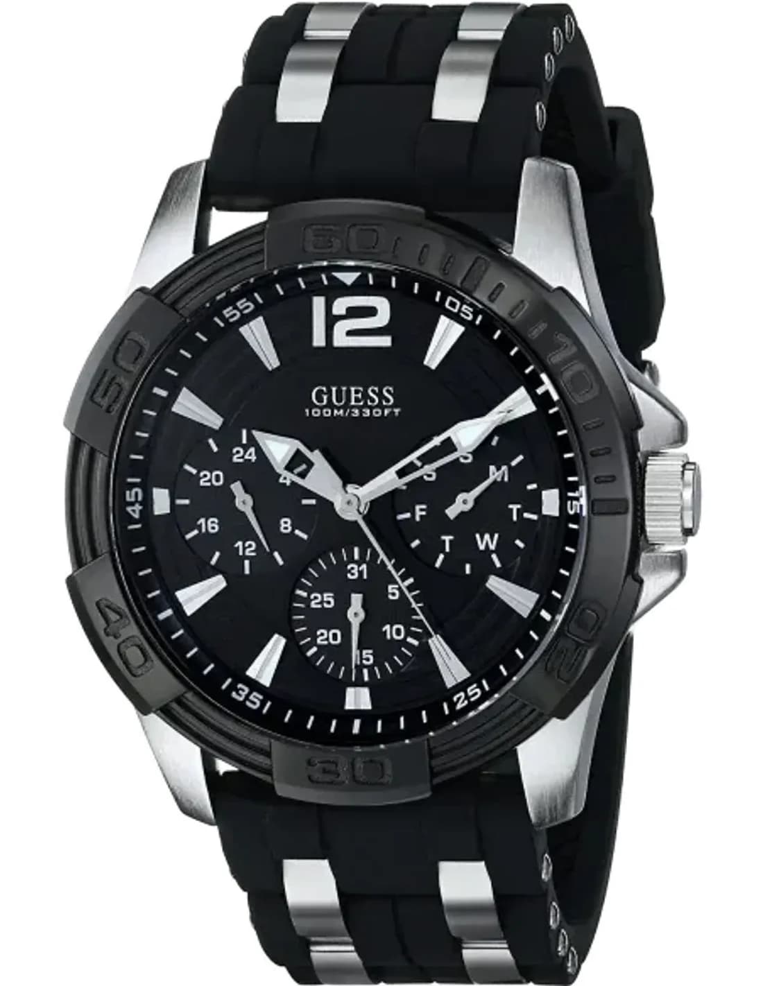Guess Oasis W0366G1 Men's Watch Black Silicone Strap