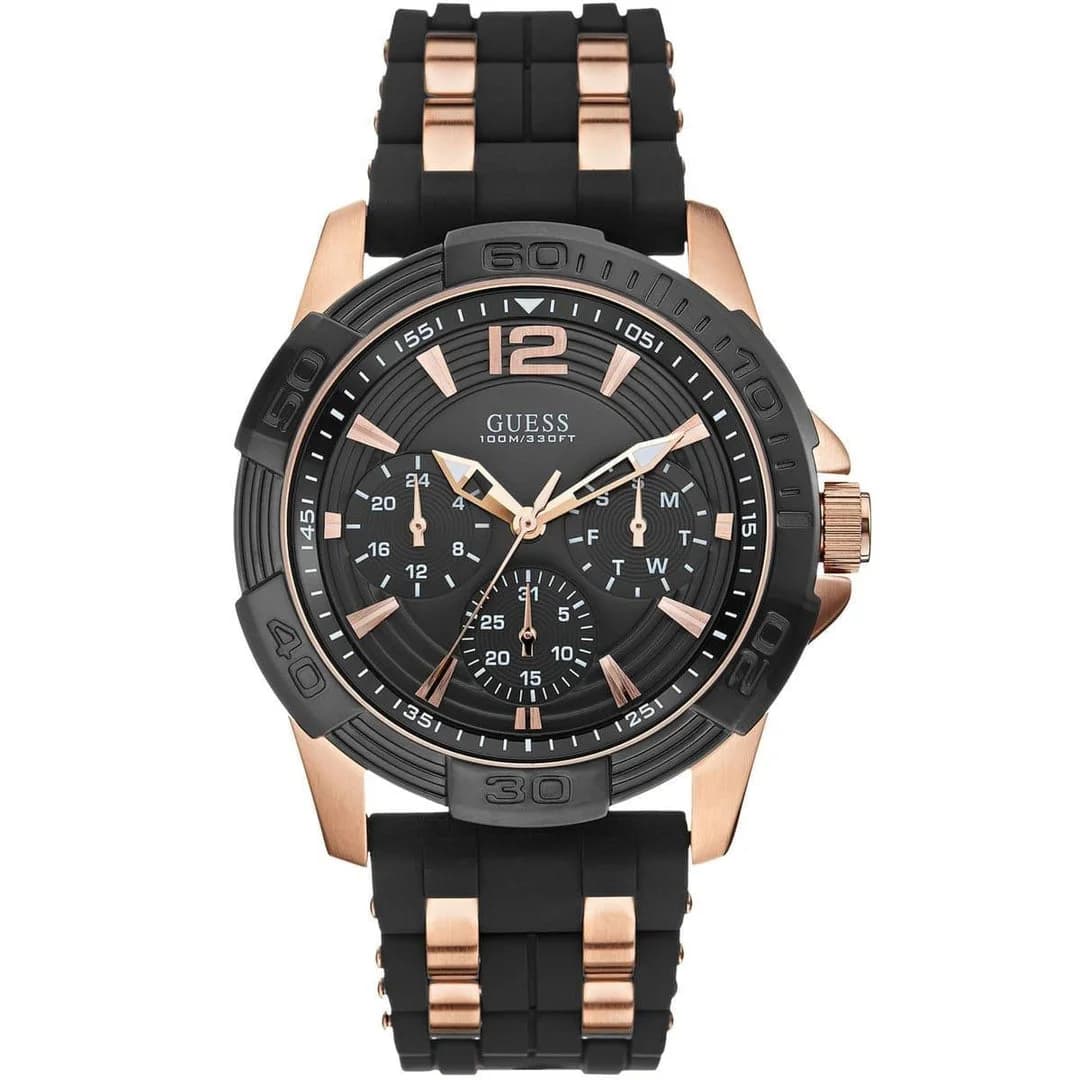 Guess Men's Watch Sporty W0366G3 black silicone strap