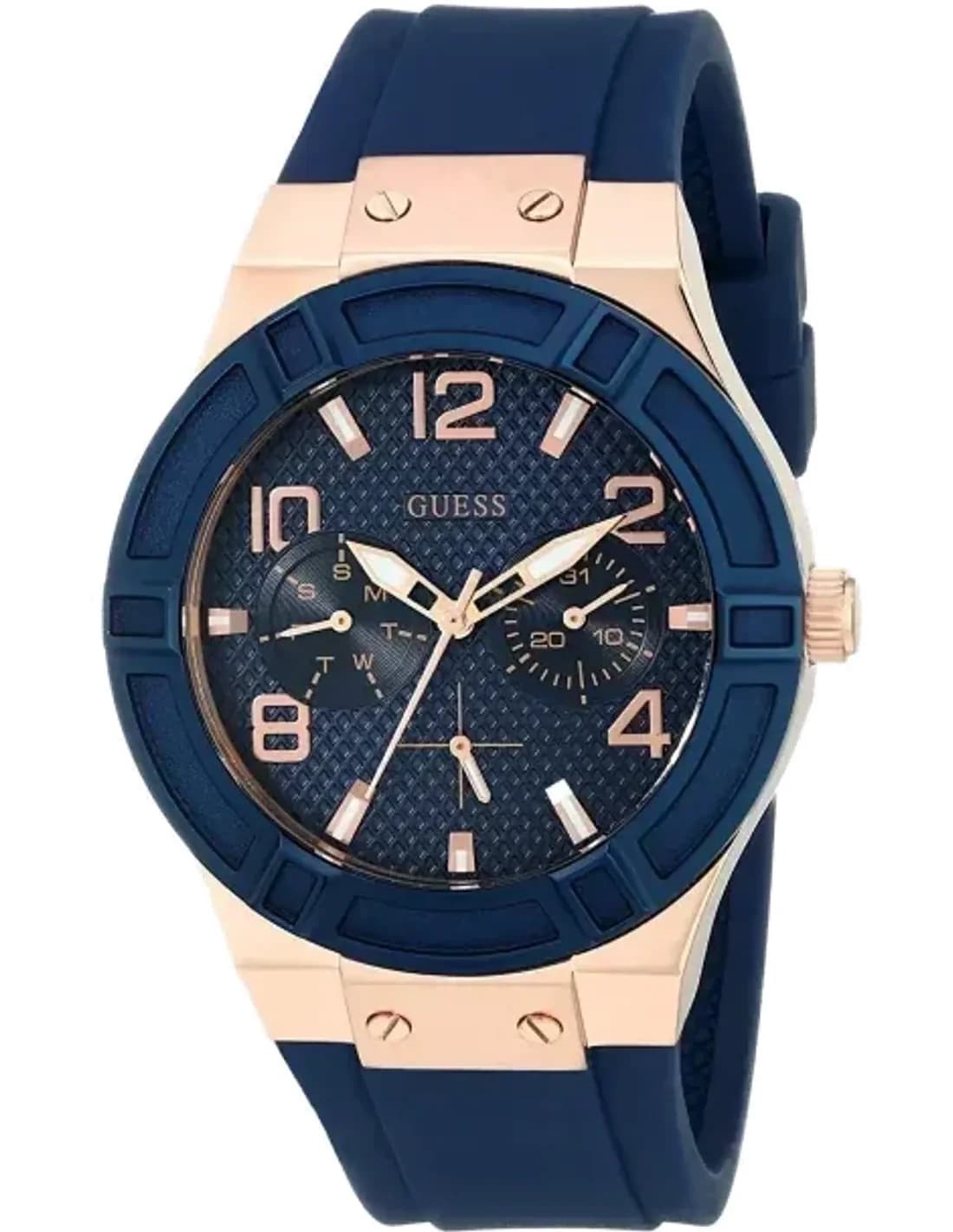 Women's Watch Guess Jet Setter W0571L1 Blue Silicone and Rose Gold Steel