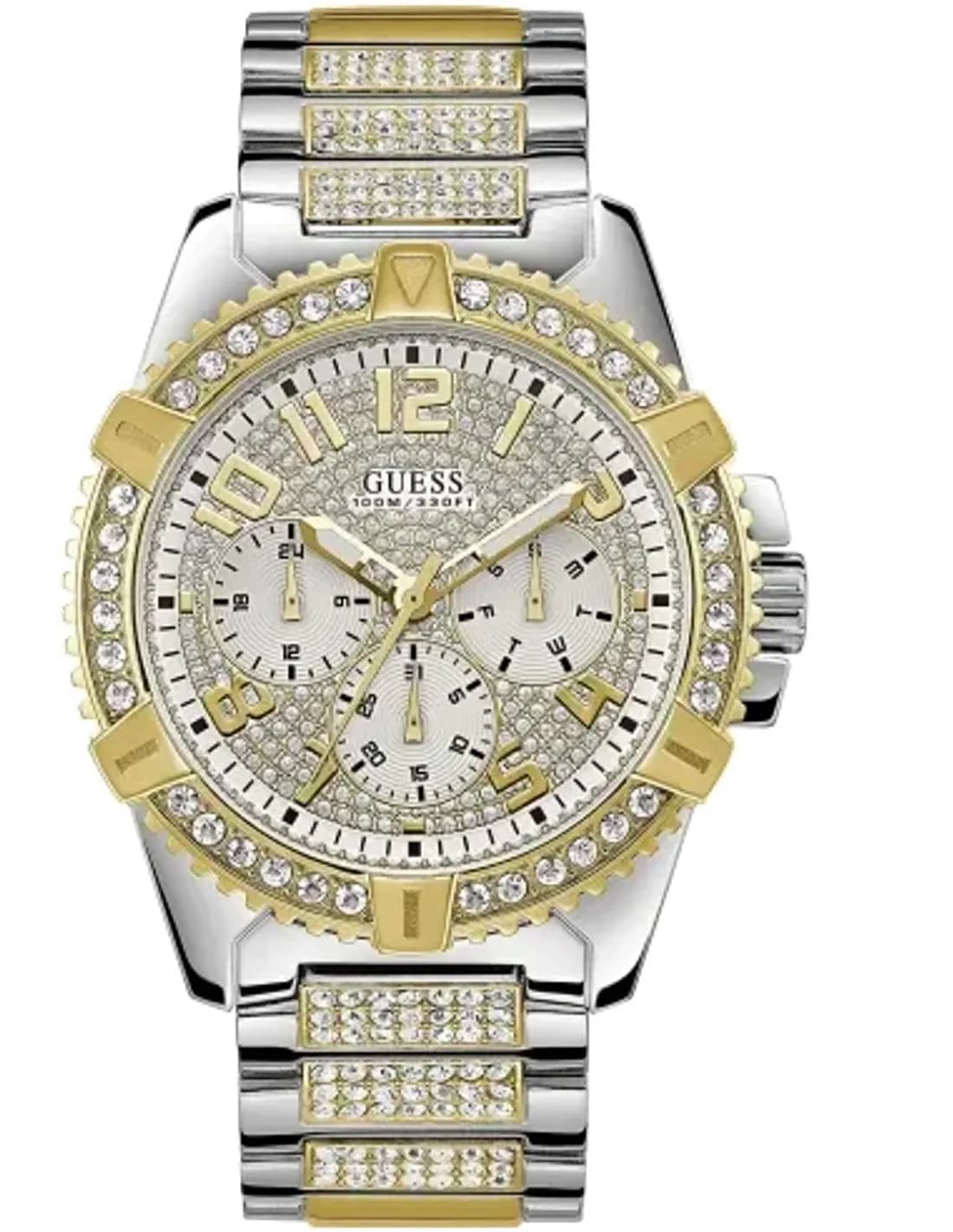 Montre Homme Guess Frontier W0799G4 en acier argent doré