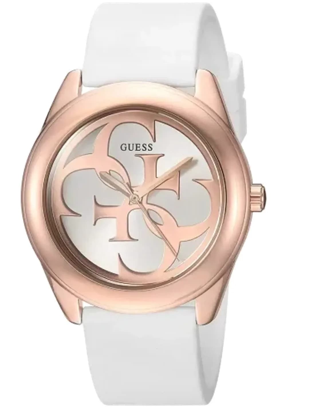 Women's Watch Guess W0911L5 G Twist White Silicone with Gold Logo and Crystals