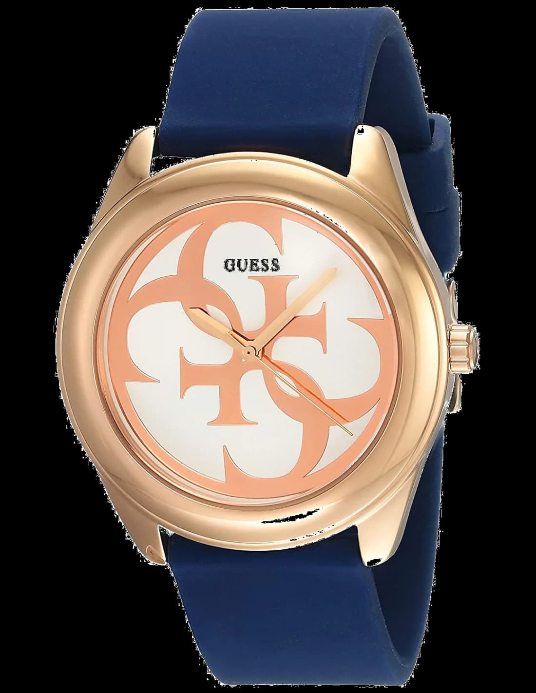 Guess W0911L6 montre femme, cadran blanc et bracelet silicone bleu