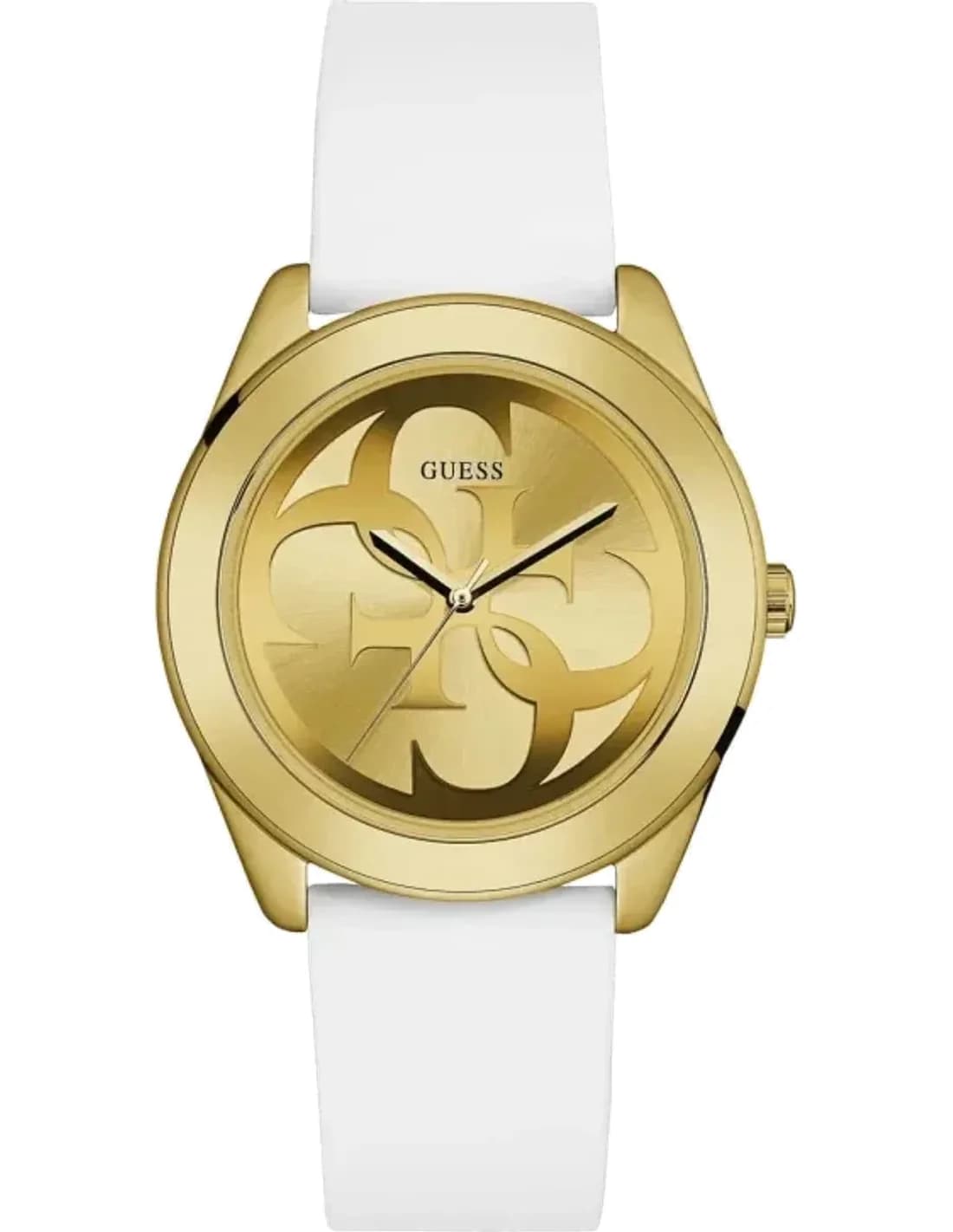 Guess W0911L7 White Silicone Strap and Gold Dial Watch