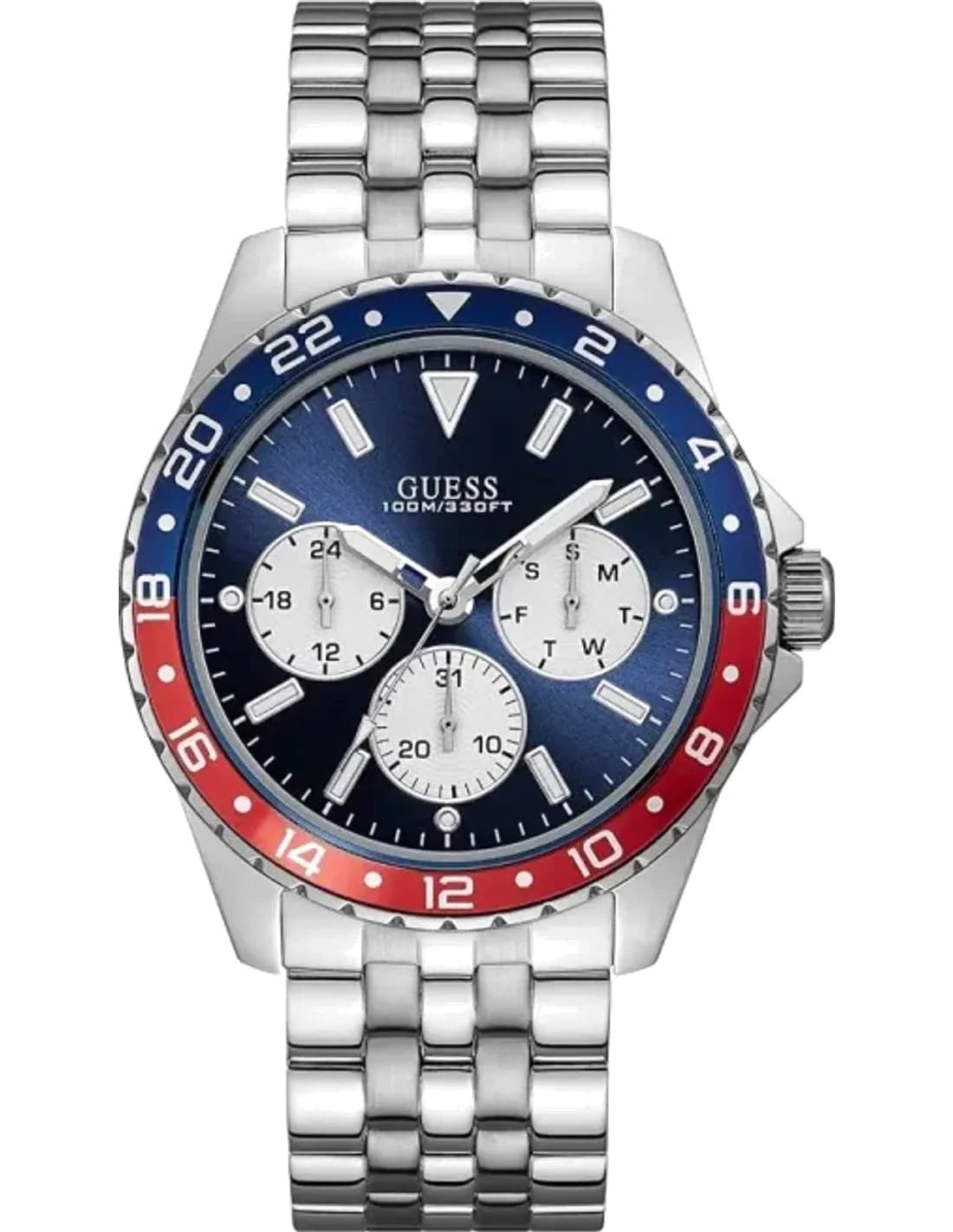 Montre Guess W1107G2 homme cadran bleu bracelet acier