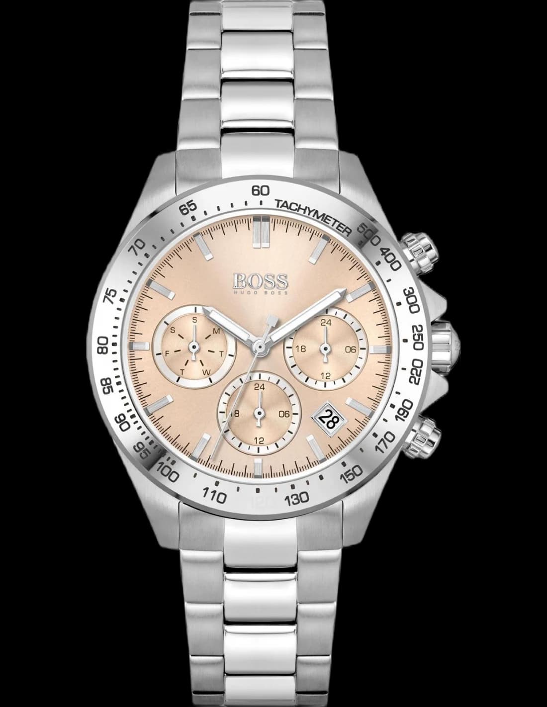 Hugo Boss 1502615 montre femme, cadran rose corail, acier sport lux