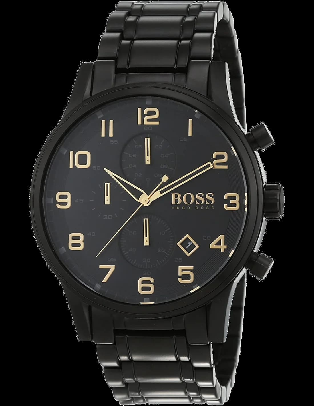 Hugo Boss 1513275 montre homme, chronomètre cadran noir, bracelet acier