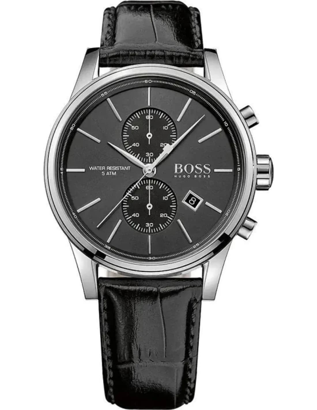Hugo Boss 1513279 montre homme, cadran noir sur bracelet cuir noir
