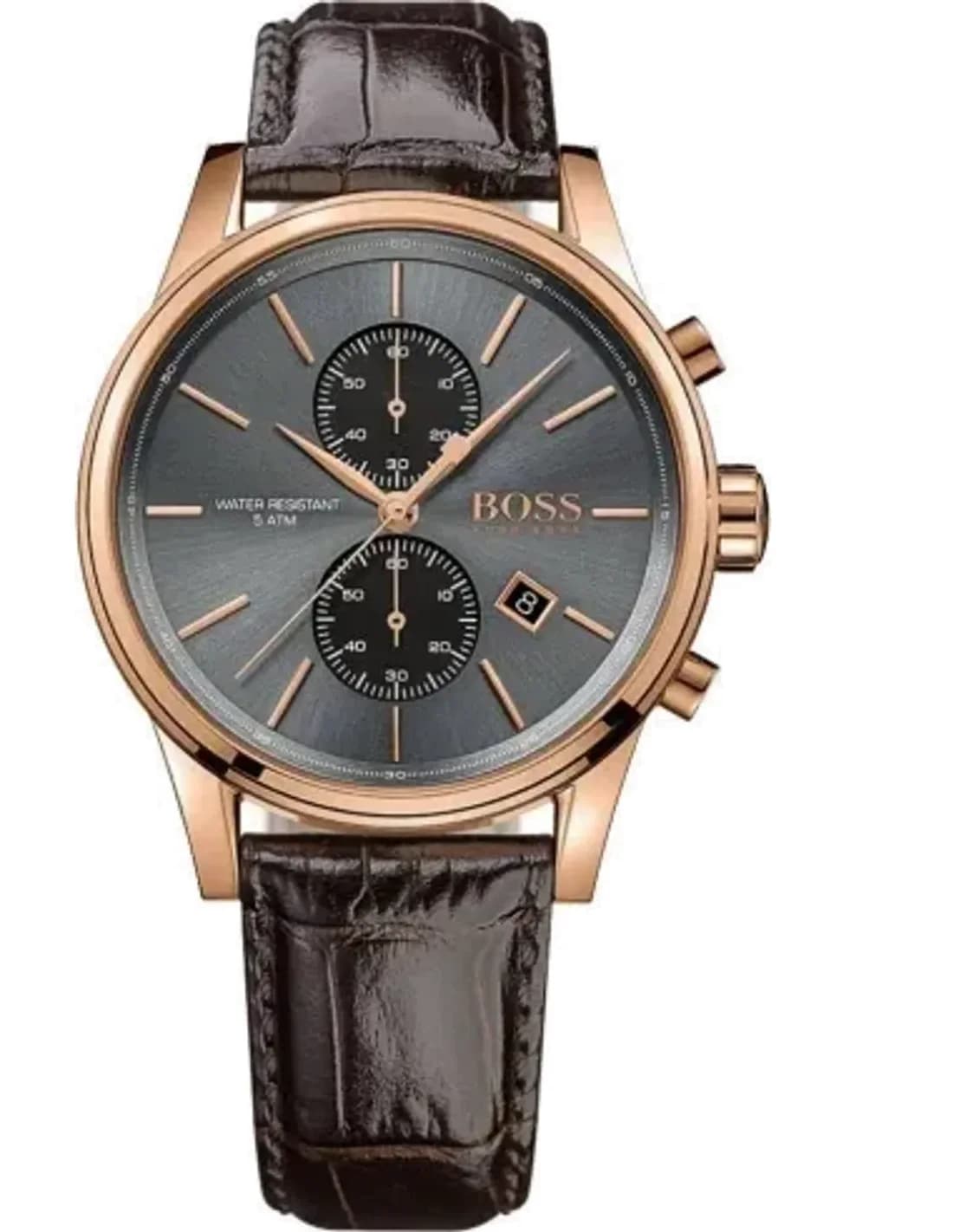Hugo Boss 1513281 Brown Leather Strap and Slate Dial Watch