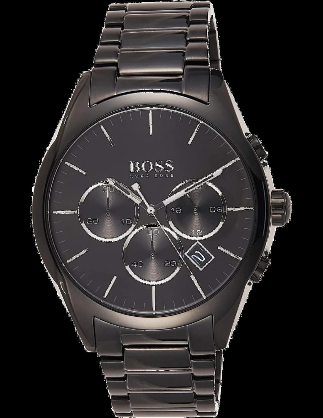 Hugo Boss 1513365 montre homme, cadran noir chronographe acier
