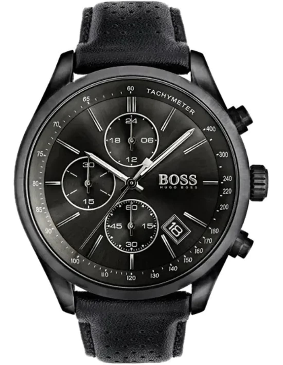 Hugo Boss 1513474 Chronometer Black Stitched Leather Watch
