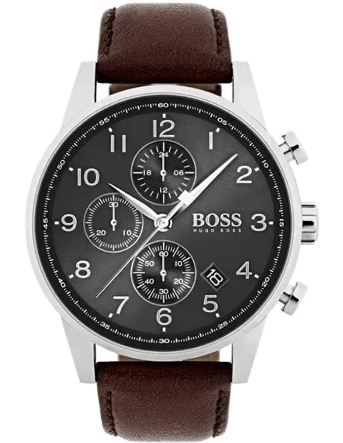 Hugo Boss 1513494 Navigator Chronograph Brown Leather Men's Watch