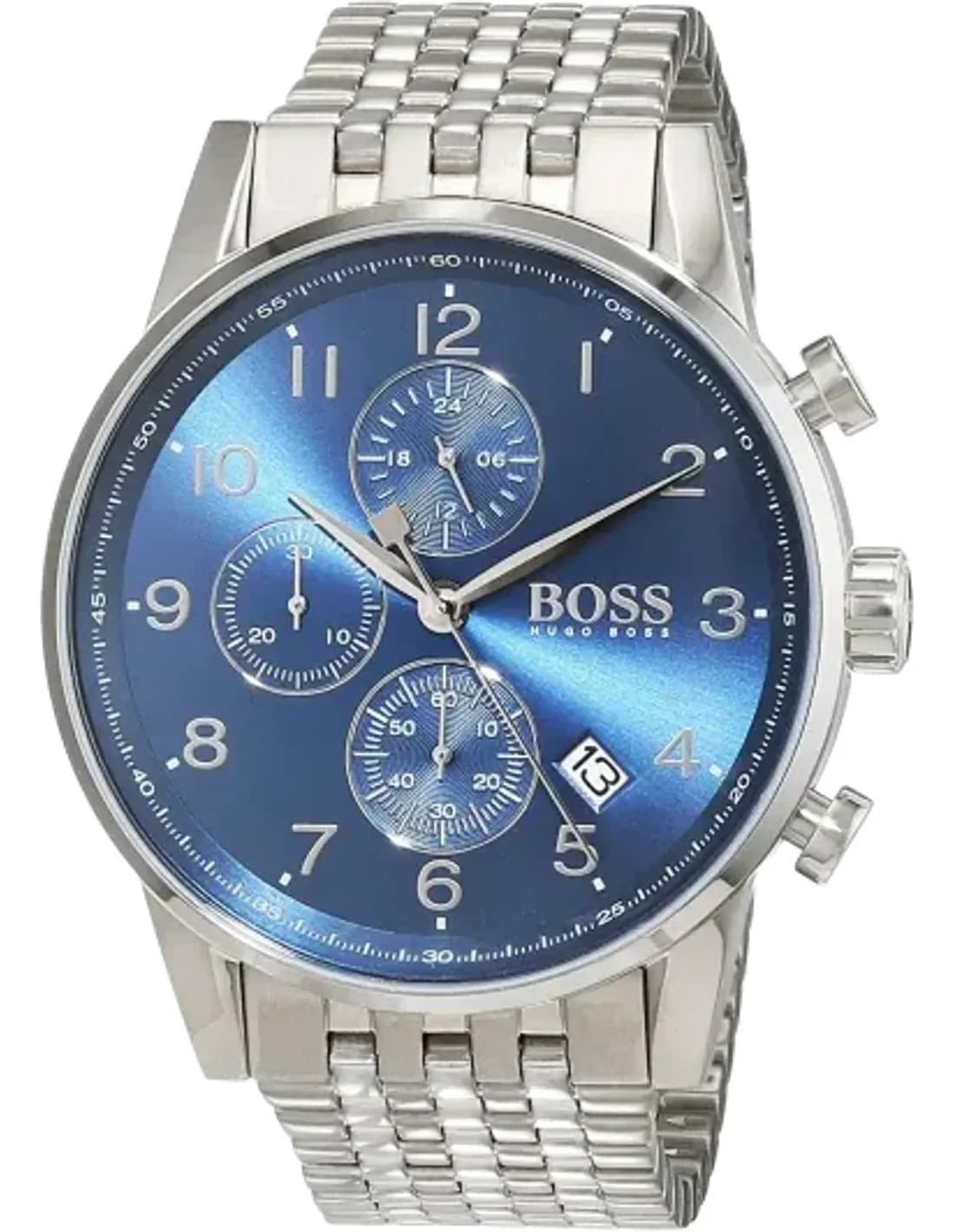 Hugo Boss 1513498 Chronograph Stainless Steel Electric Blue Dial Watch