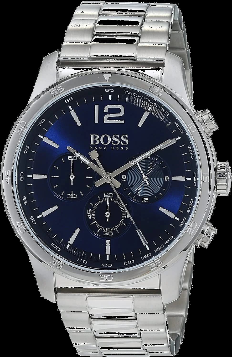 Hugo Boss 1513527 montre homme, chronomètre sport, cadran bleu, bracelet acier