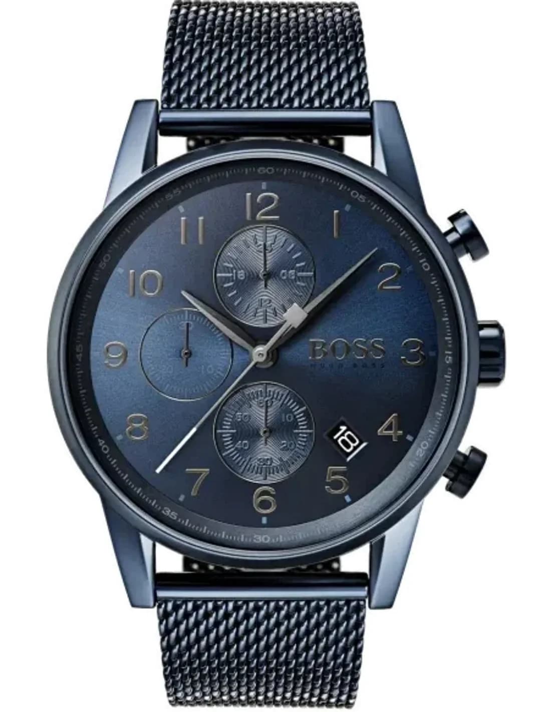 Hugo Boss 1513538 Men's Watch with Night Blue Dial and Milanese maille milanaise Strap