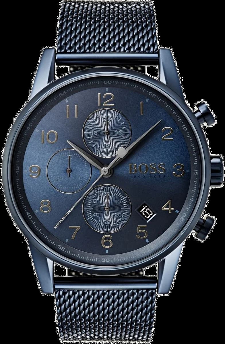 Hugo Boss 1513538 montre homme, cadran bleu nuit, maille milanaise