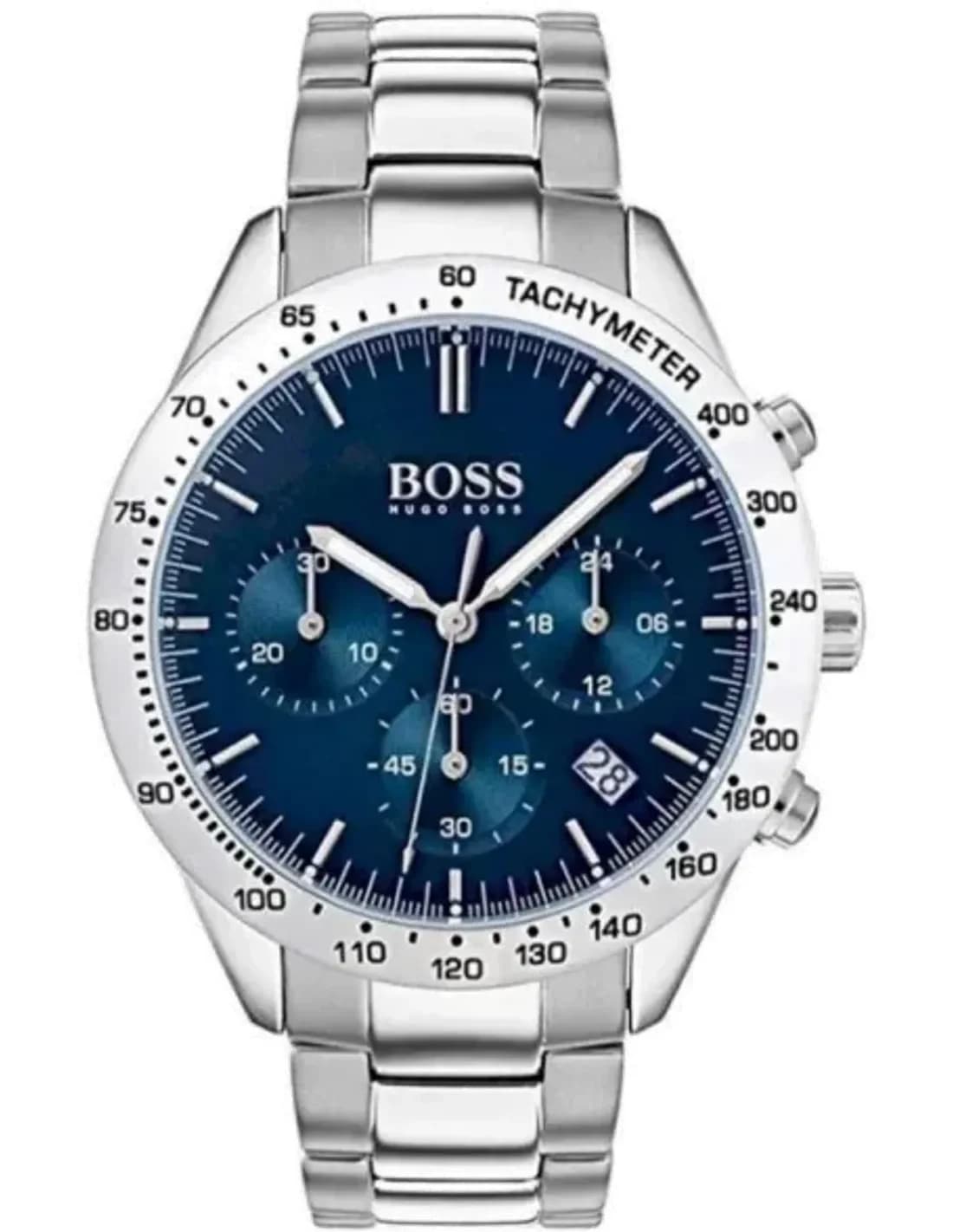 Hugo Boss 1513582 montre homme, cadran bleu, bracelet acier, sport chic