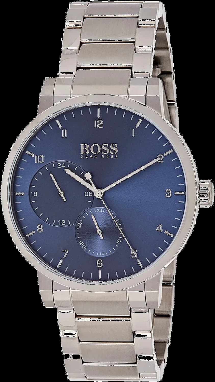 Hugo Boss 1513597 montre homme, cadran bleu 42mm, bracelet acier, style contemporain