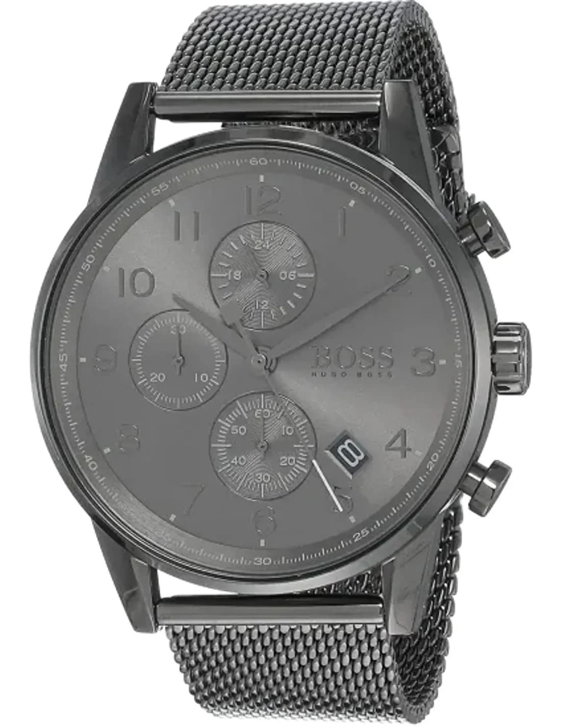 Hugo Boss Navigator 1513674 Anthracite Chronometer Milanese maille milanaise Watch