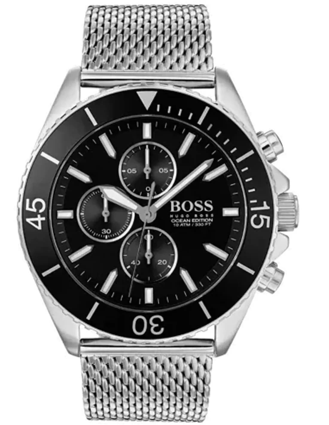 Hugo Boss 1513701 Ocean Chronograph Men's Watch in Stainless Steel with Milanese maille milanaise