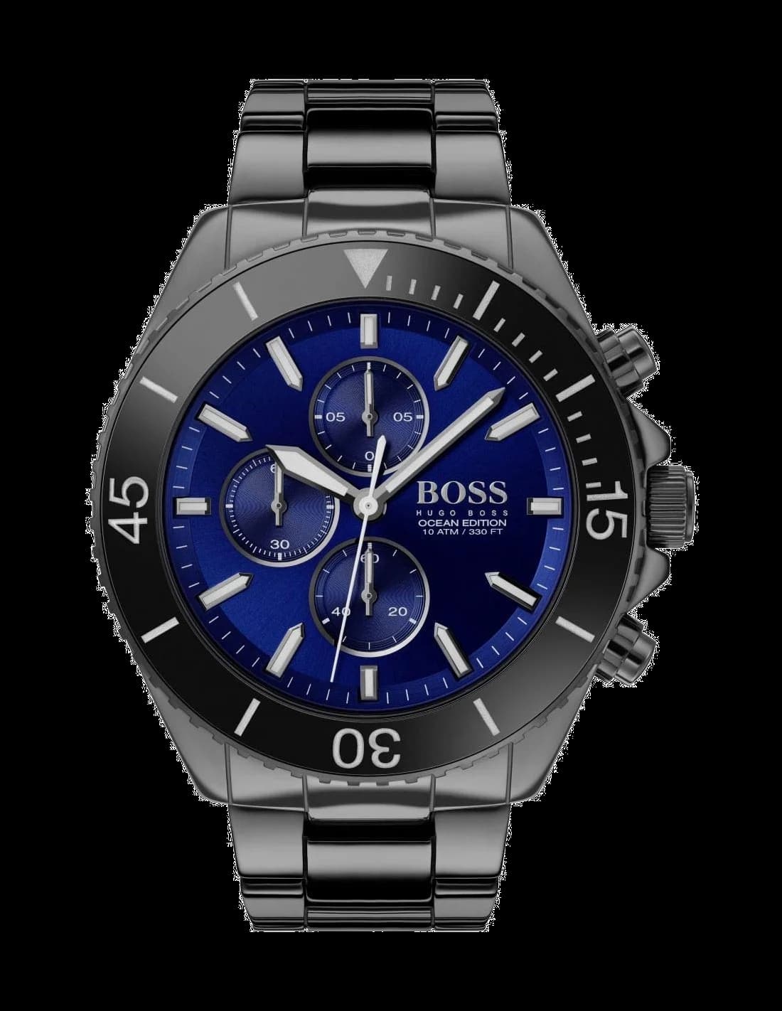 Hugo Boss 1513743 montre homme, cadran bleu lunette noire