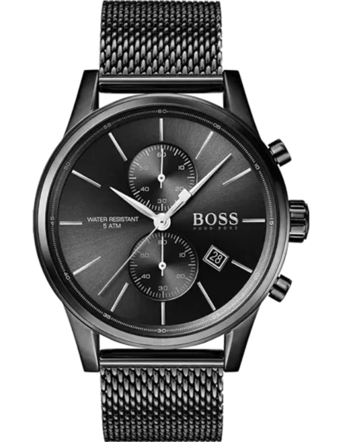 Hugo Boss 1513769 montre homme, cadran noir, maille milanaise