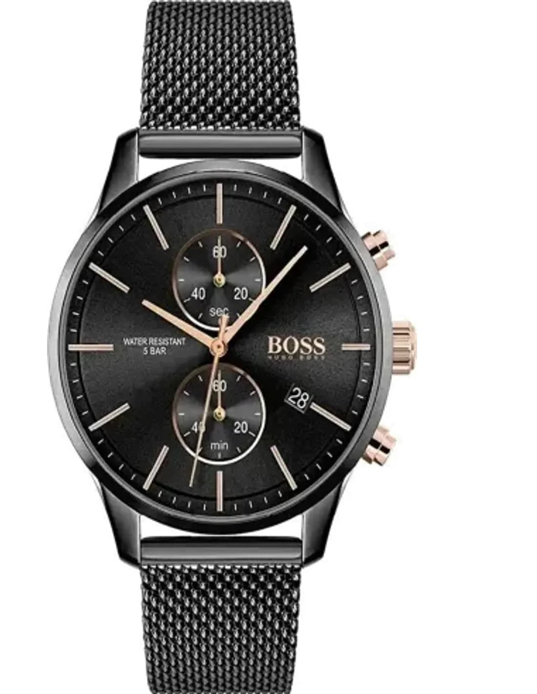 Hugo Boss 1513811 Watch with Black Milanese maille milanaise