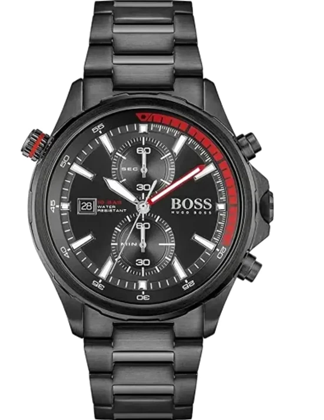 Hugo Boss Globetrotter 1513825, chronographe sport noir, design affirmé 46 mm