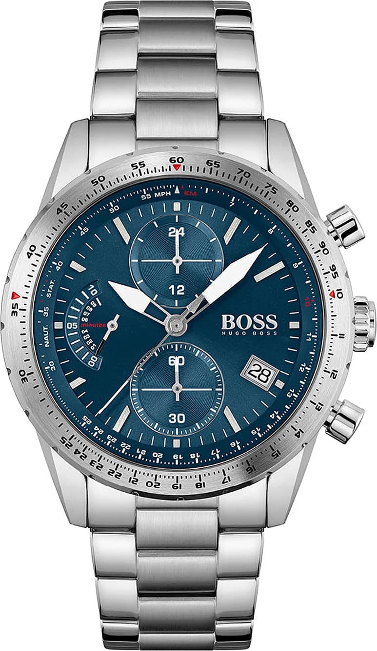 Hugo Boss 1513850 montre homme, au cadran bleu sur bracelet acier