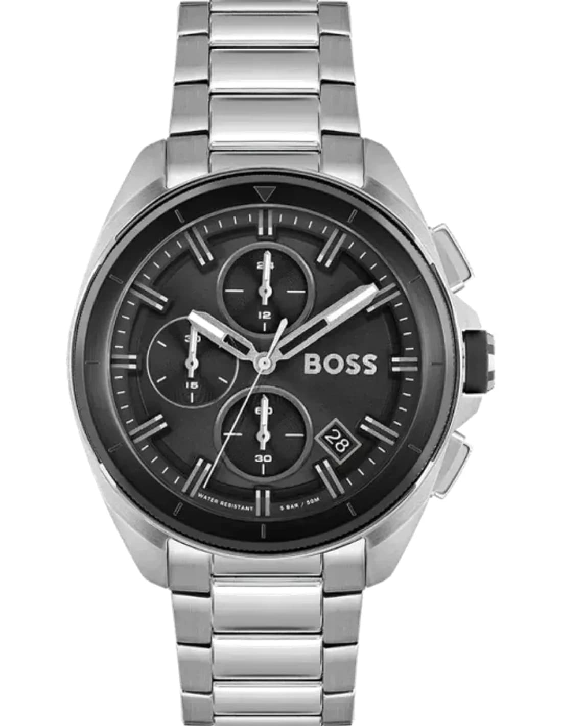 Hugo Boss 1513949 montre homme, cadran noir bracelet acier