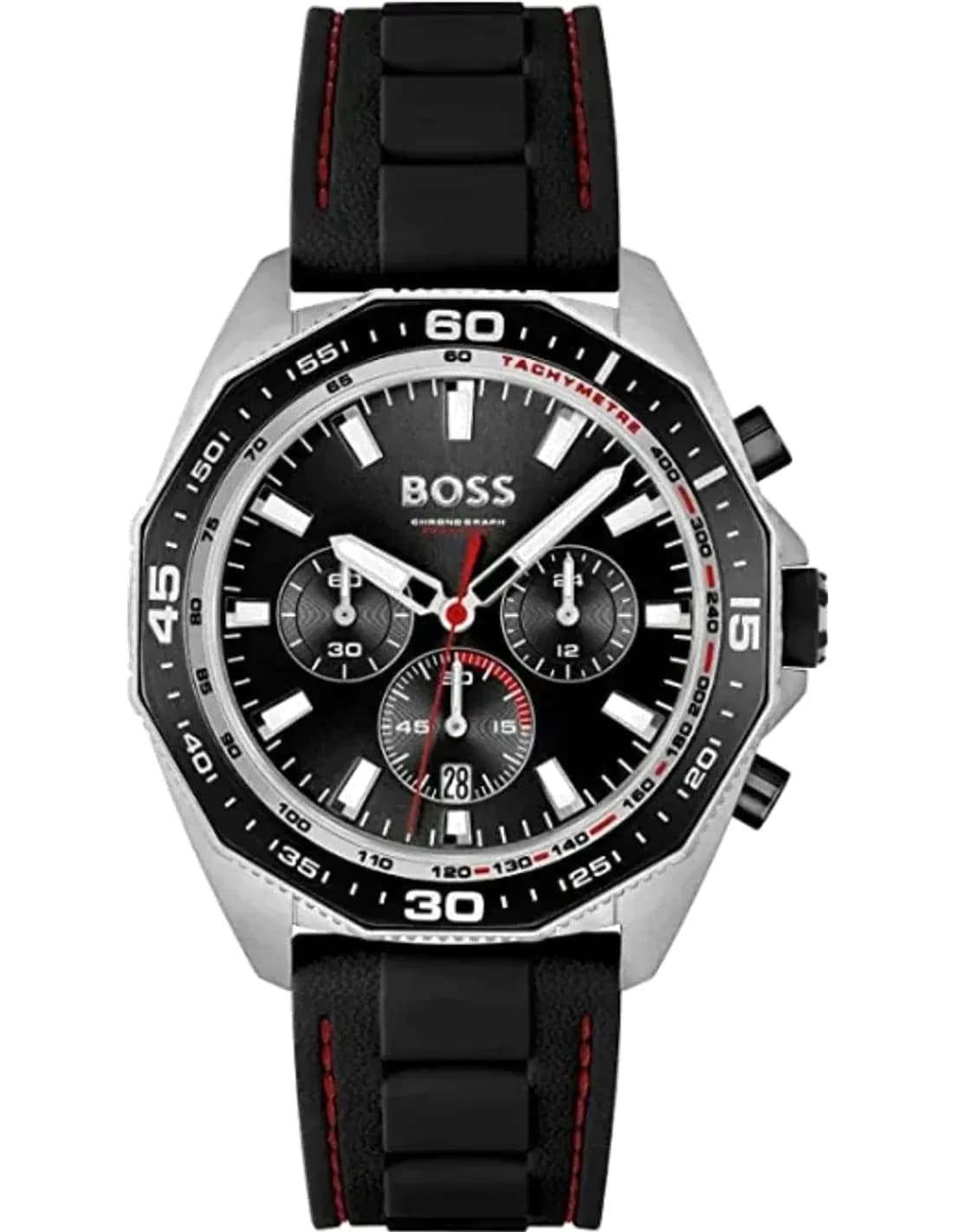 Hugo Boss 1513969 montre homme, cadran noir sur bracelet silicone noir