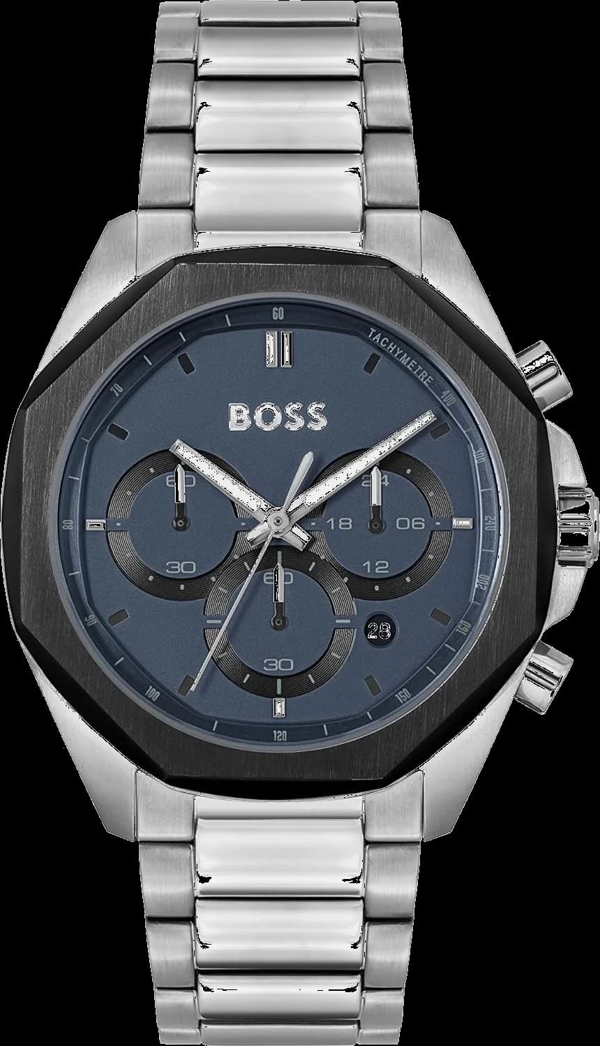 Hugo Boss 1514015 montre homme, au cadran bleu et bracelet acier