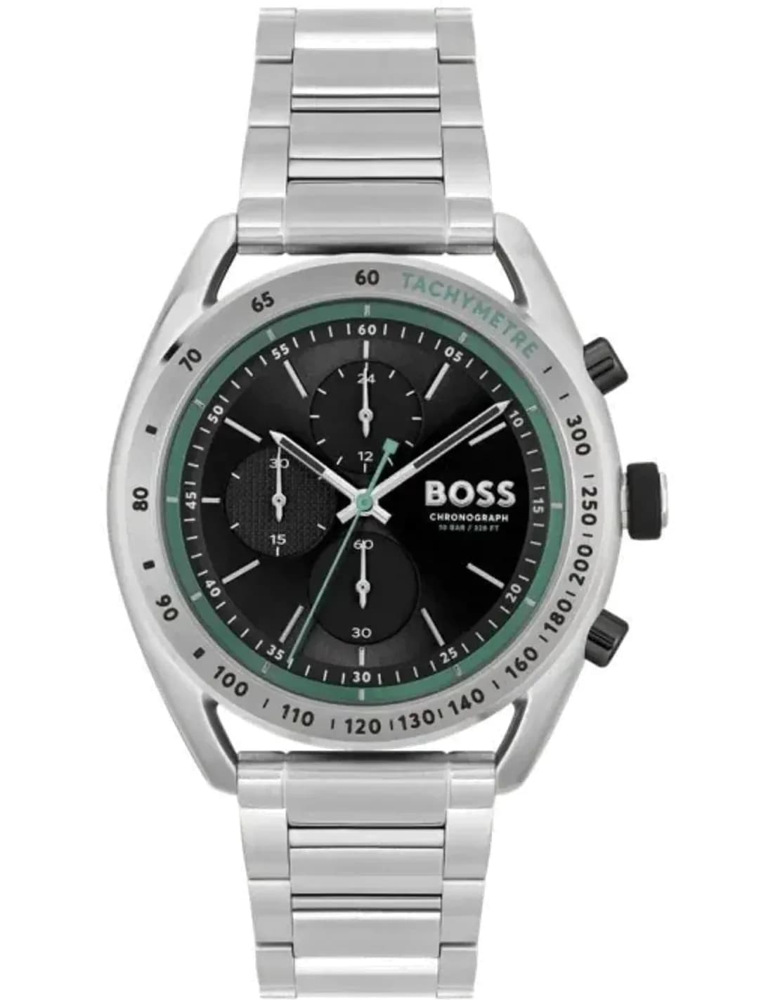 Hugo Boss 1514023 montre homme, cadran noir, bracelet acier brossé
