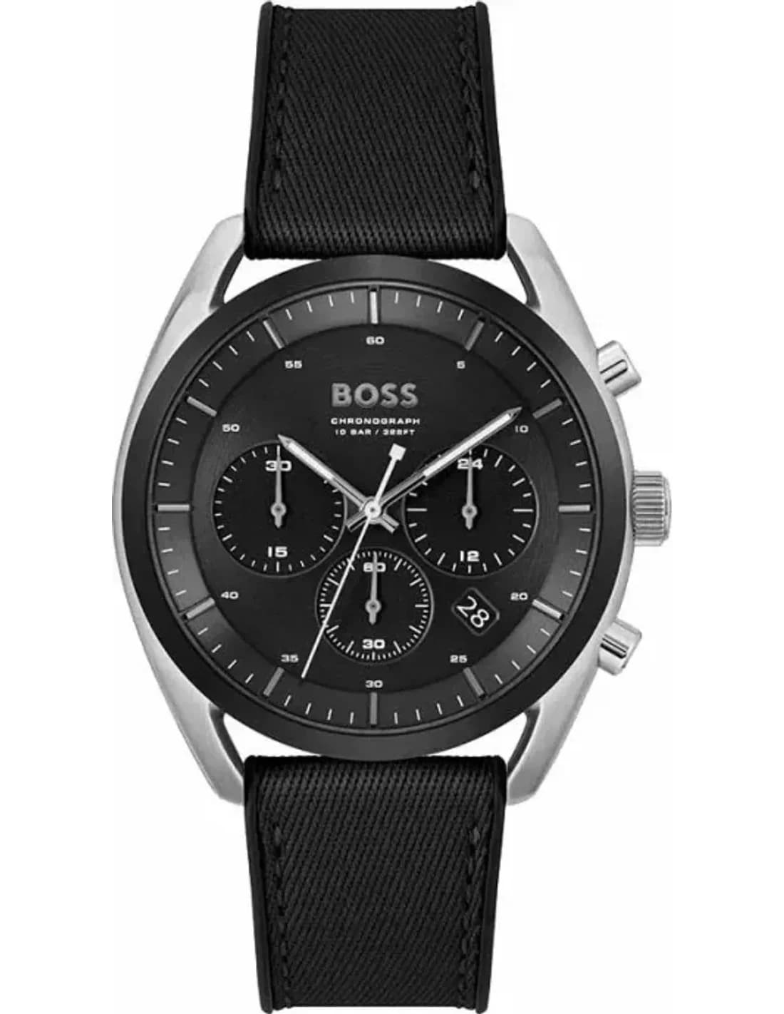 Hugo Boss 1514091 montre homme, multifonctions, cadran noir, bracelet silicone