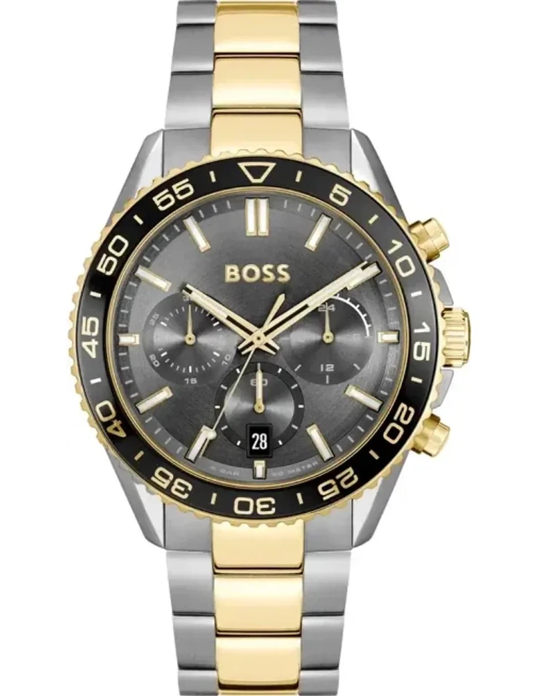 Hugo Boss 1514144 Runner Bicolour Stainless Steel and Grey Dial Watch