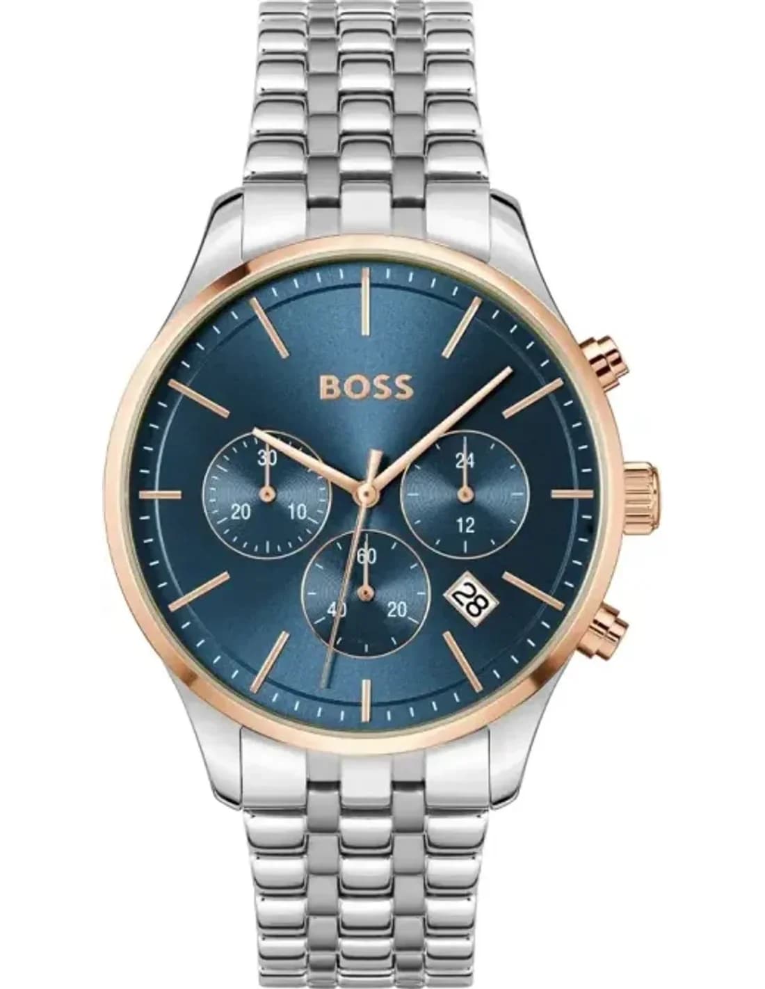 Hugo Boss 1514158 montre homme, au cadran bleu et boîtier acier
